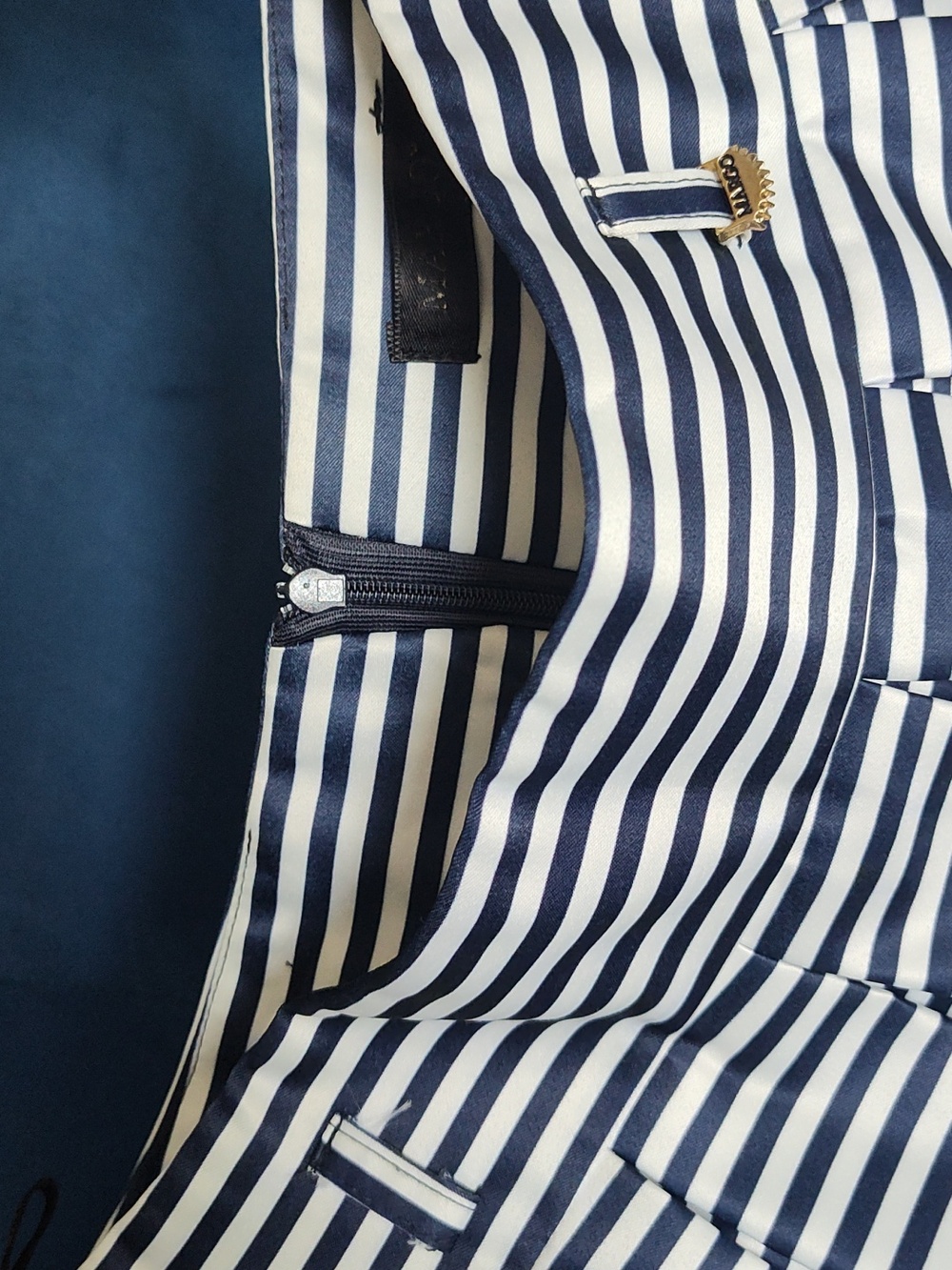 Margo blue Navy and White Striped Circle Skirt Size 36/S - Picture 11 of 12